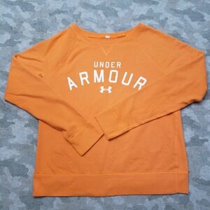 Under‎ Armour Sweatshirt Womens Medium Orange Pullover Long Sleeve
